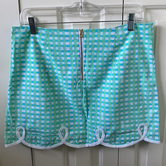 Gingham Lilly Pulitzer Skirt with Scalloped Hem - Picture 2 of 5
